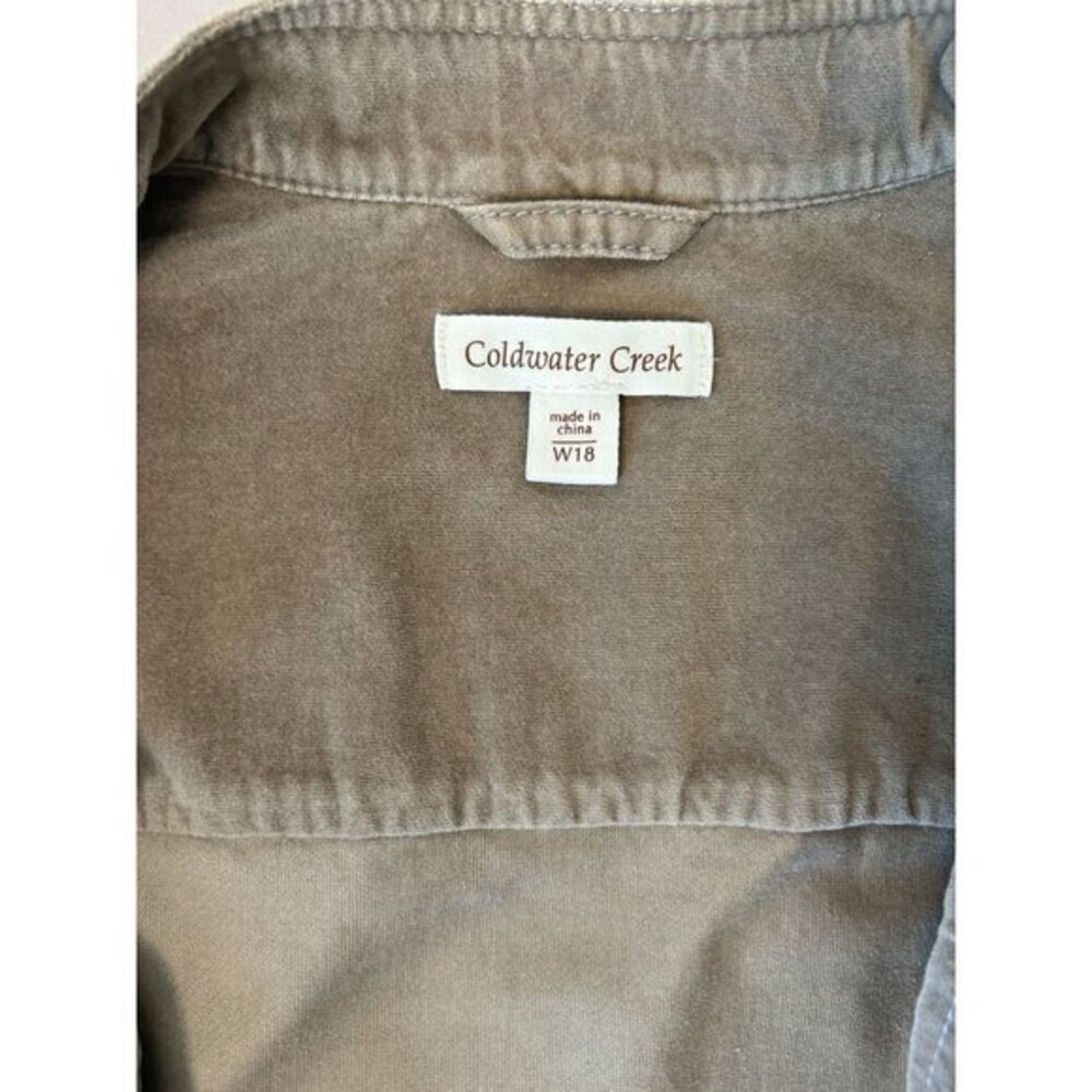 Women's Coldwater Creek Dark Khaki‎ Beige Long Sleeved Zippered Jacket Size 18W - Picture 8 of 12